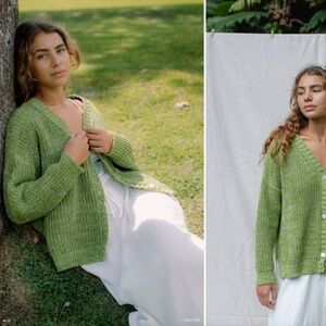 Indigo Luna Helga Cardigan Kiwi Green Size S/M